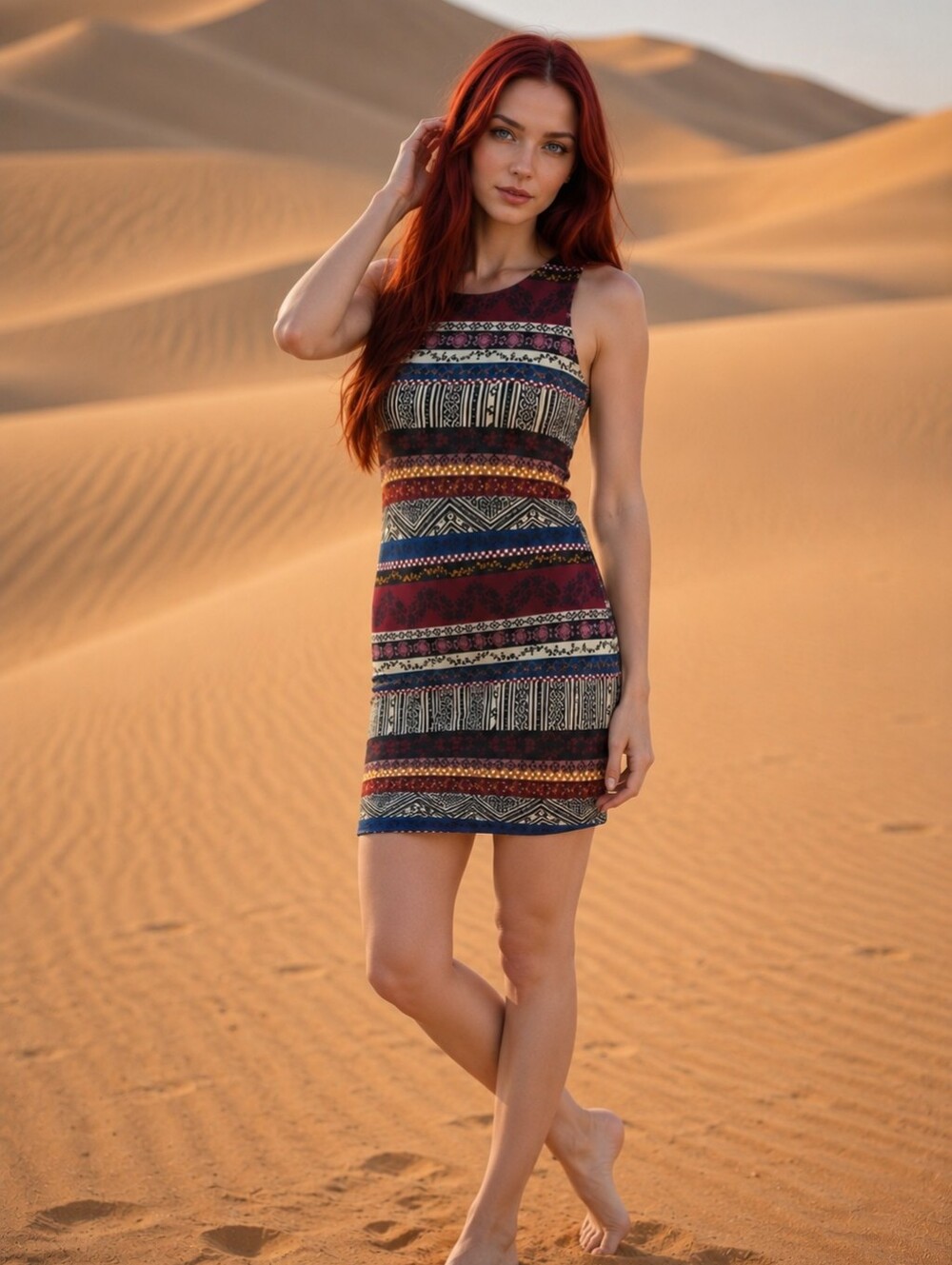 Eight Sixty Boho Tribal Print Shift Mini Dress - Size Medium - EUC
